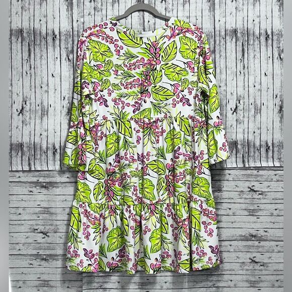 Mary Square Laguna Dress Vine Time Lime - Picture 2 of 8